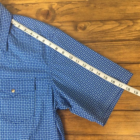 EUC Wrangler Retro Mens Diamond Floral Short Sleeve Pearl Snap Shirt size Large - Picture 11 of 12